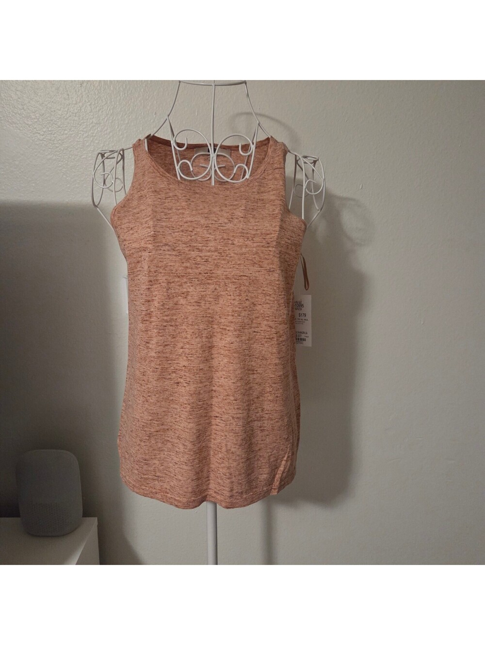 etcetera Women's Sleeveless Cotton Tank Top, Size Small, Peach Heather